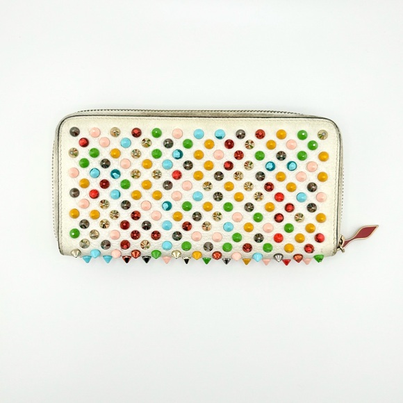 Christian Louboutin Handbags - Christian Louboutin Long Zip Around Wallet Multi Color Studs w/Silver Hardware